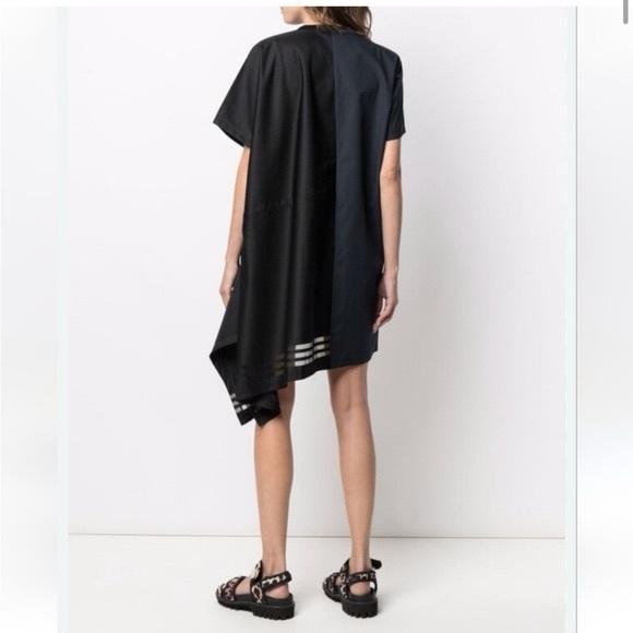 Adidas Original Asymmetric Three Stripe T-Shirt Dress Sz M NWOT - Picture 3 of 5